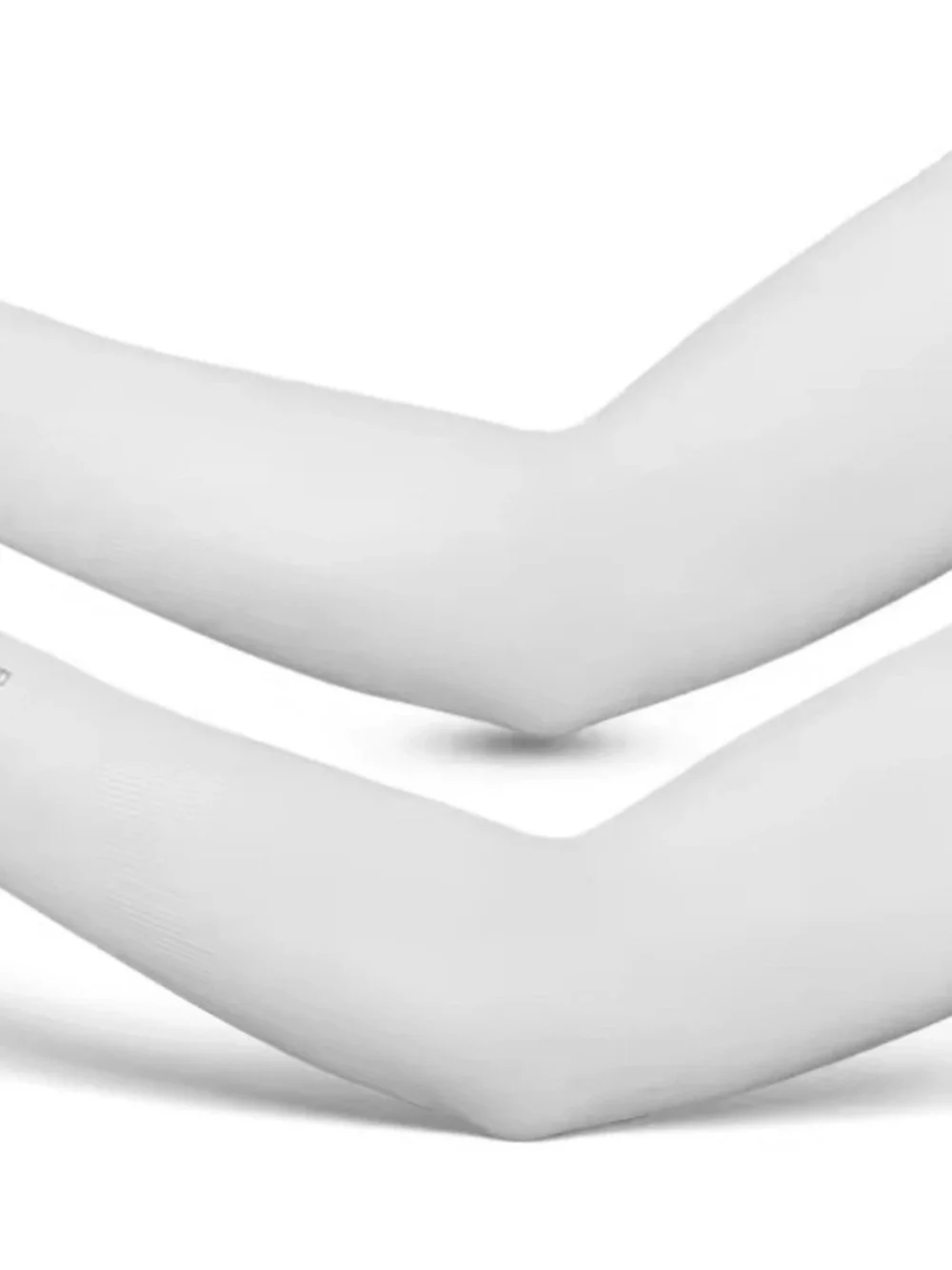 Men's White Compression Arm Sleeves - Supportive Stretch Sleeve Pair
